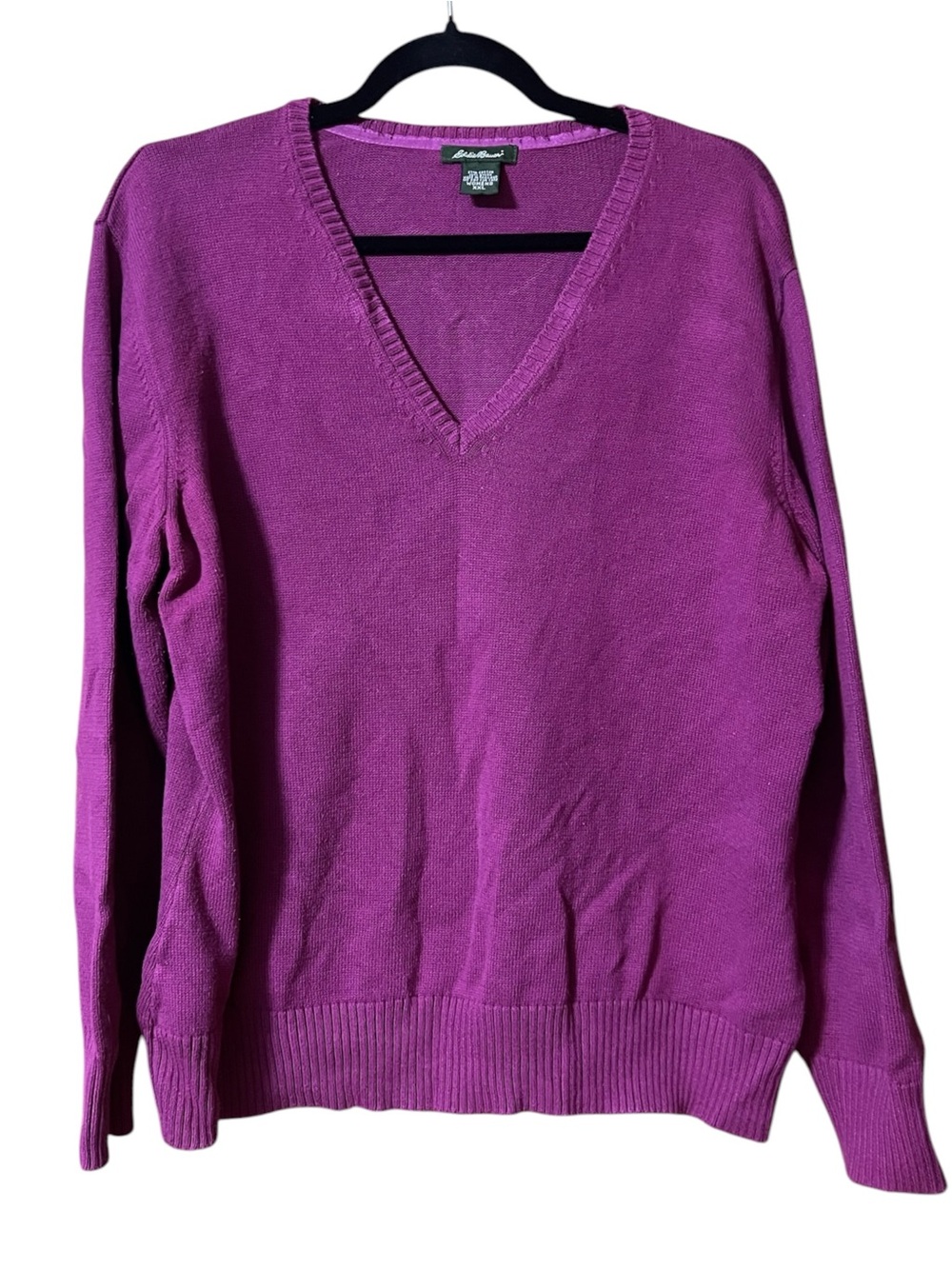 Eddie Bauer Women's V-Neck Pullover Sweater in Purple Sz XXL